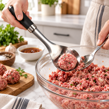Stainless Steel Meatball Maker Spoon – Easy Kitchen Prep Tool