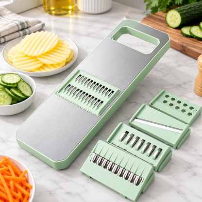 Adjustable Mandoline Vegetable Slicer – Stainless Steel Multi-Blade Kitchen Cutter