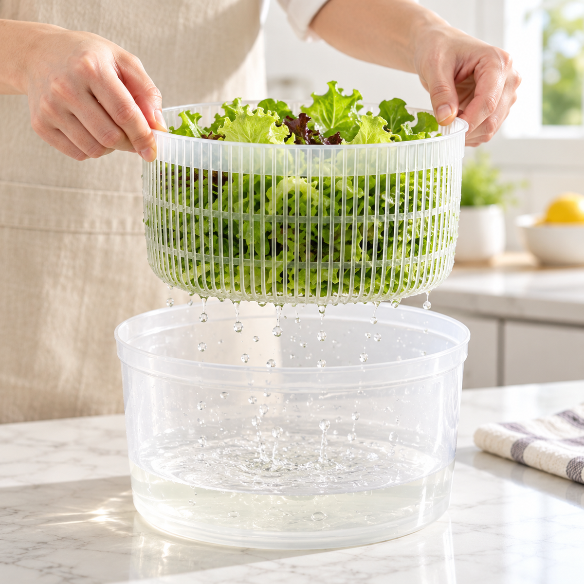 Salad Spinner – Vegetable Dryer & Lettuce Washer For Fresh, Crisp Greens
