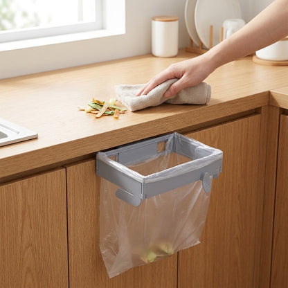 Foldable Hanging Trash Bag Holder for Kitchen Cabinets