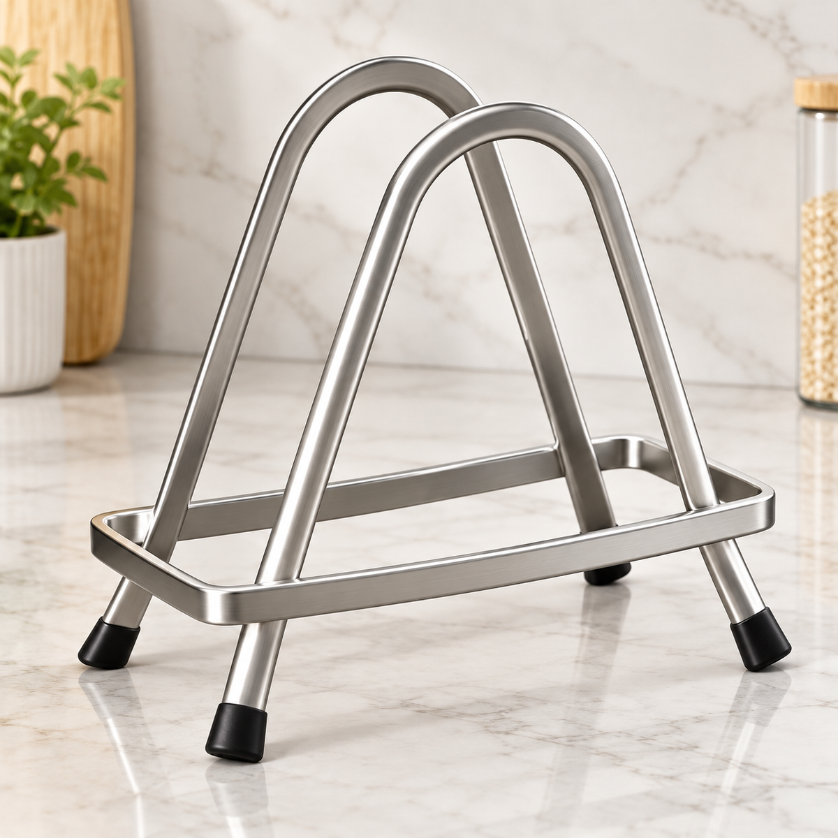 Stainless Steel Pot Lid Holder – Countertop Lid Rest & Kitchen Organizer