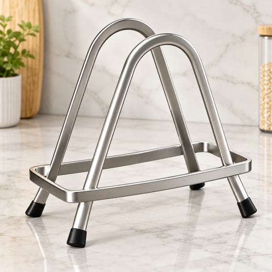 Stainless Steel Pot Lid Holder – Countertop Lid Rest & Kitchen Organizer