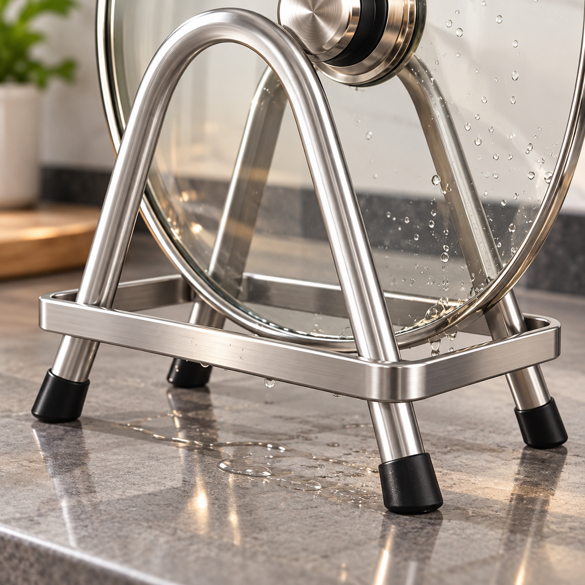 Stainless Steel Pot Lid Holder – Countertop Lid Rest & Kitchen Organizer
