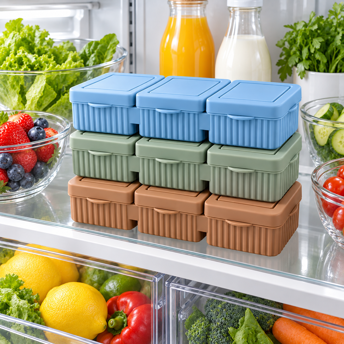 3 Compartment Silicone Food Storage Container – Divided Snack Box With Lid
