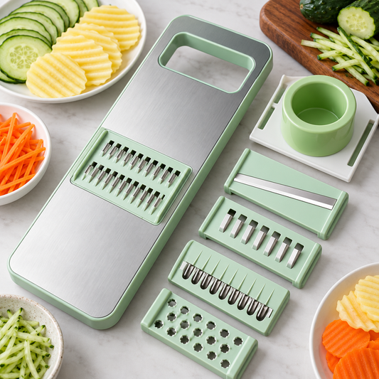 Adjustable Mandoline Vegetable Slicer – Stainless Steel Multi-Blade Kitchen Cutter