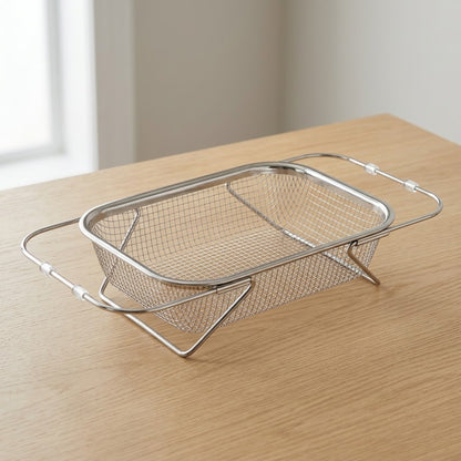 Expandable Over Sink Colander – Stainless Steel Kitchen Drain Basket