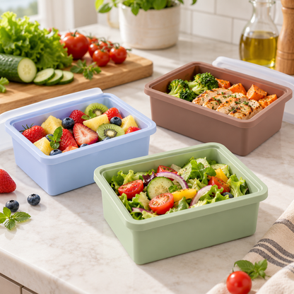 Silicone Food Storage Containers With Lids – Reusable Meal Prep & Kitchen Organizer